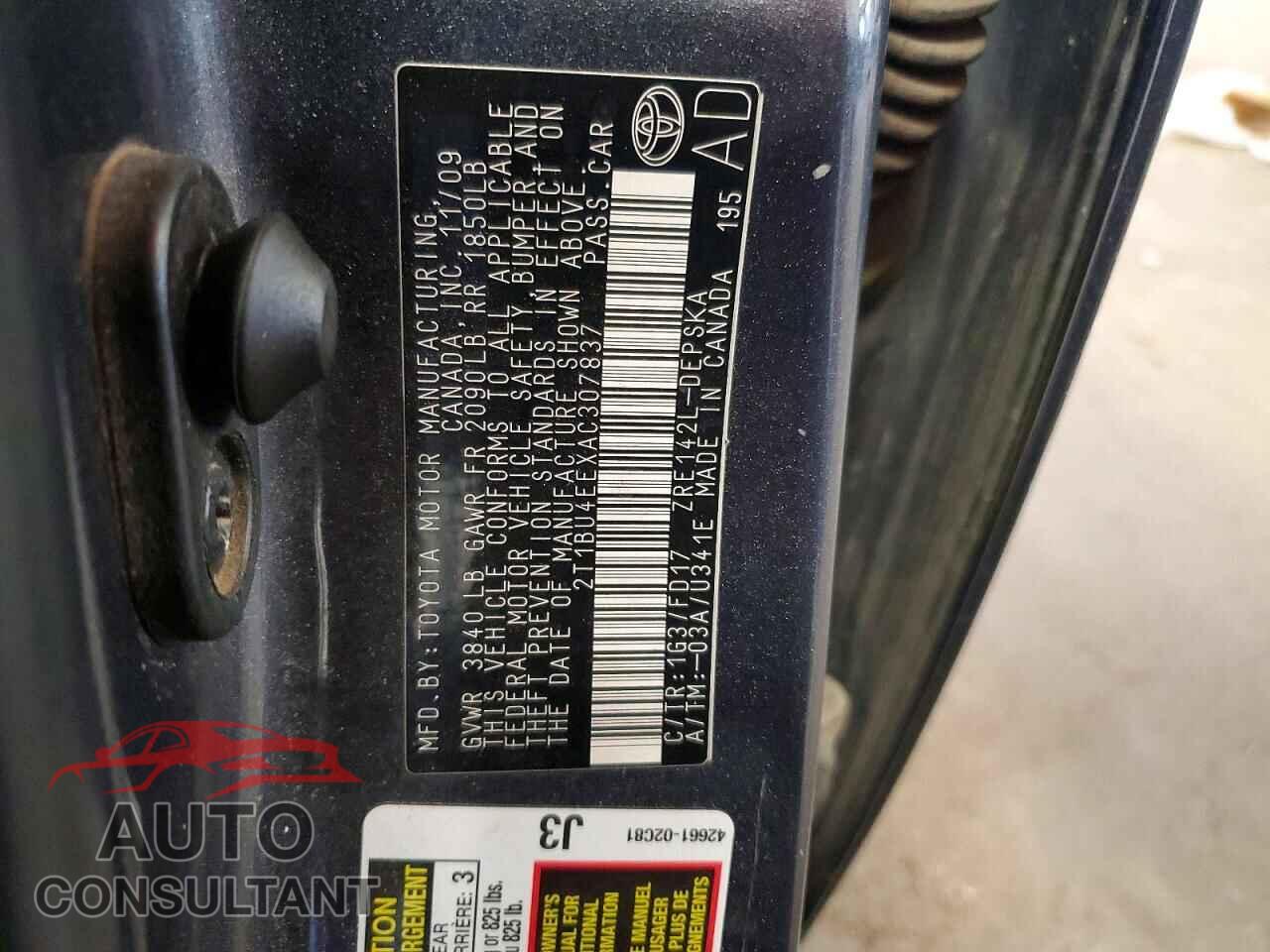 TOYOTA COROLLA 2010 - 2T1BU4EEXAC307837