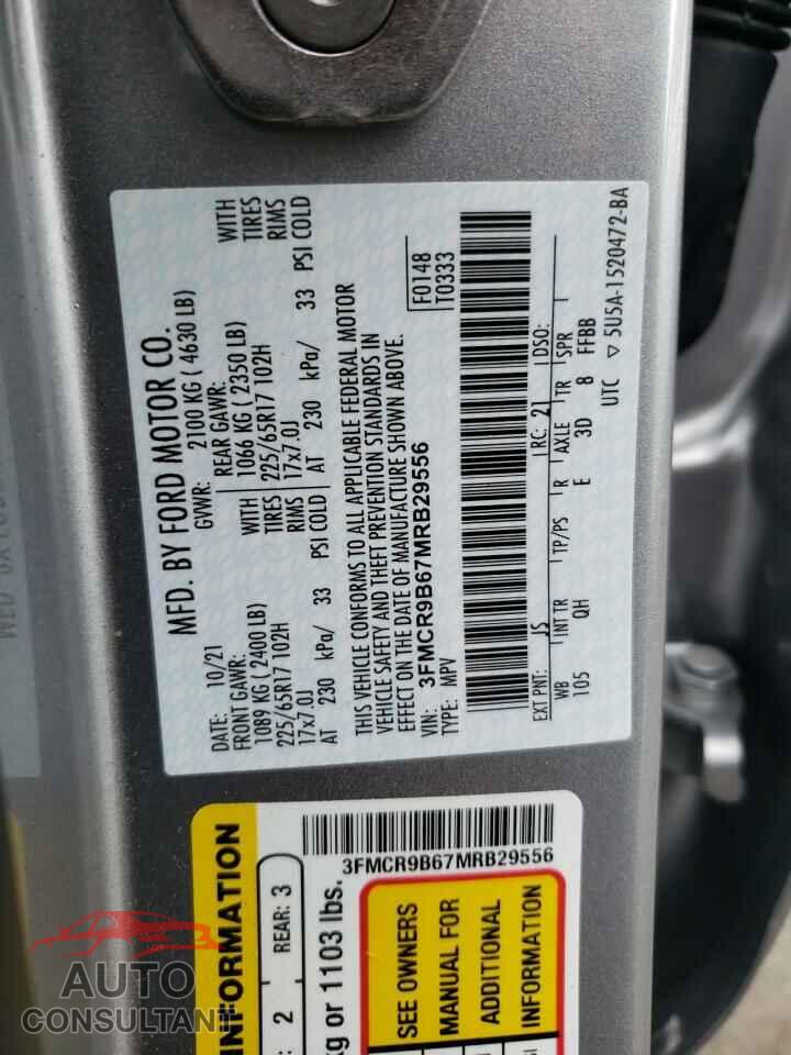 FORD BRONCO 2021 - 3FMCR9B67MRB29556