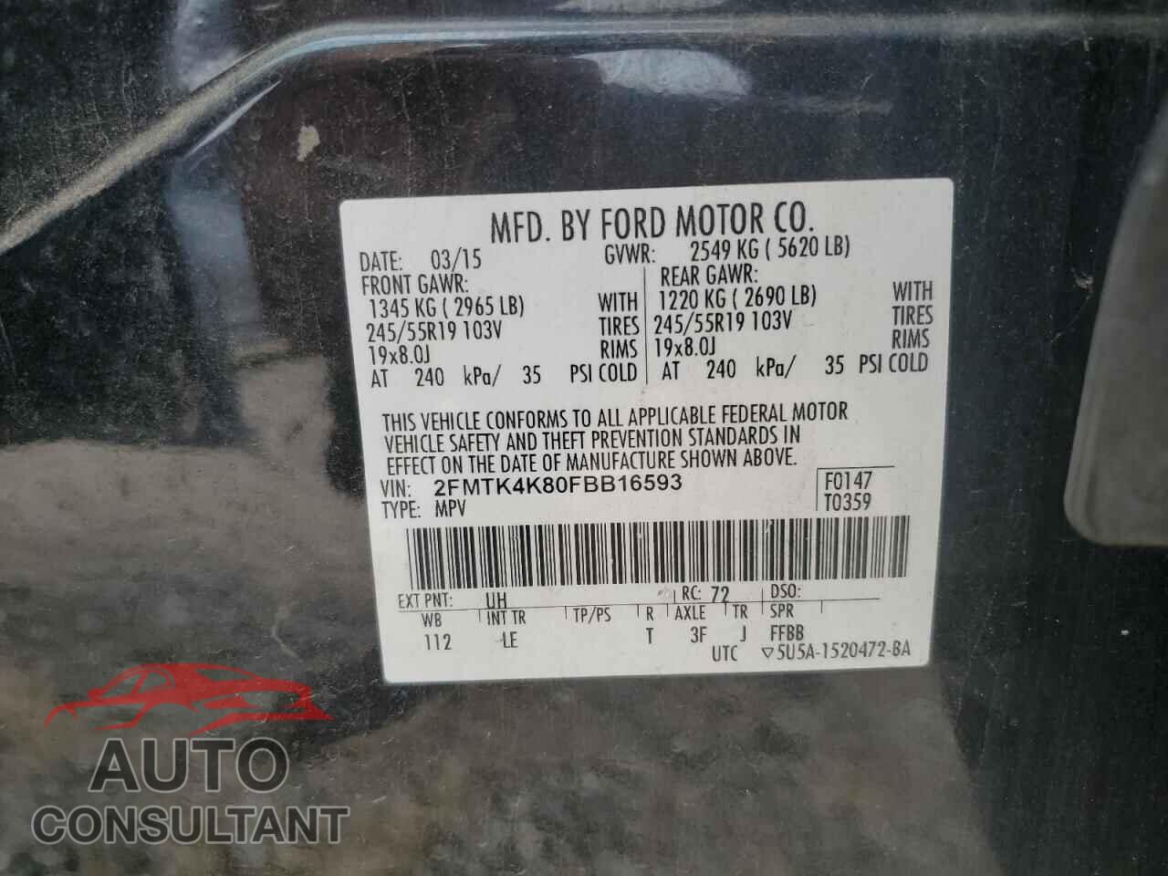FORD EDGE 2015 - 2FMTK4K80FBB16593