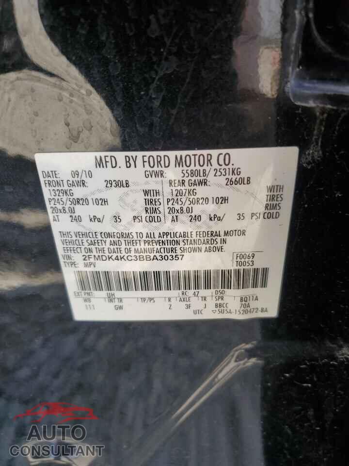 FORD EDGE 2011 - 2FMDK4KC3BBA30357