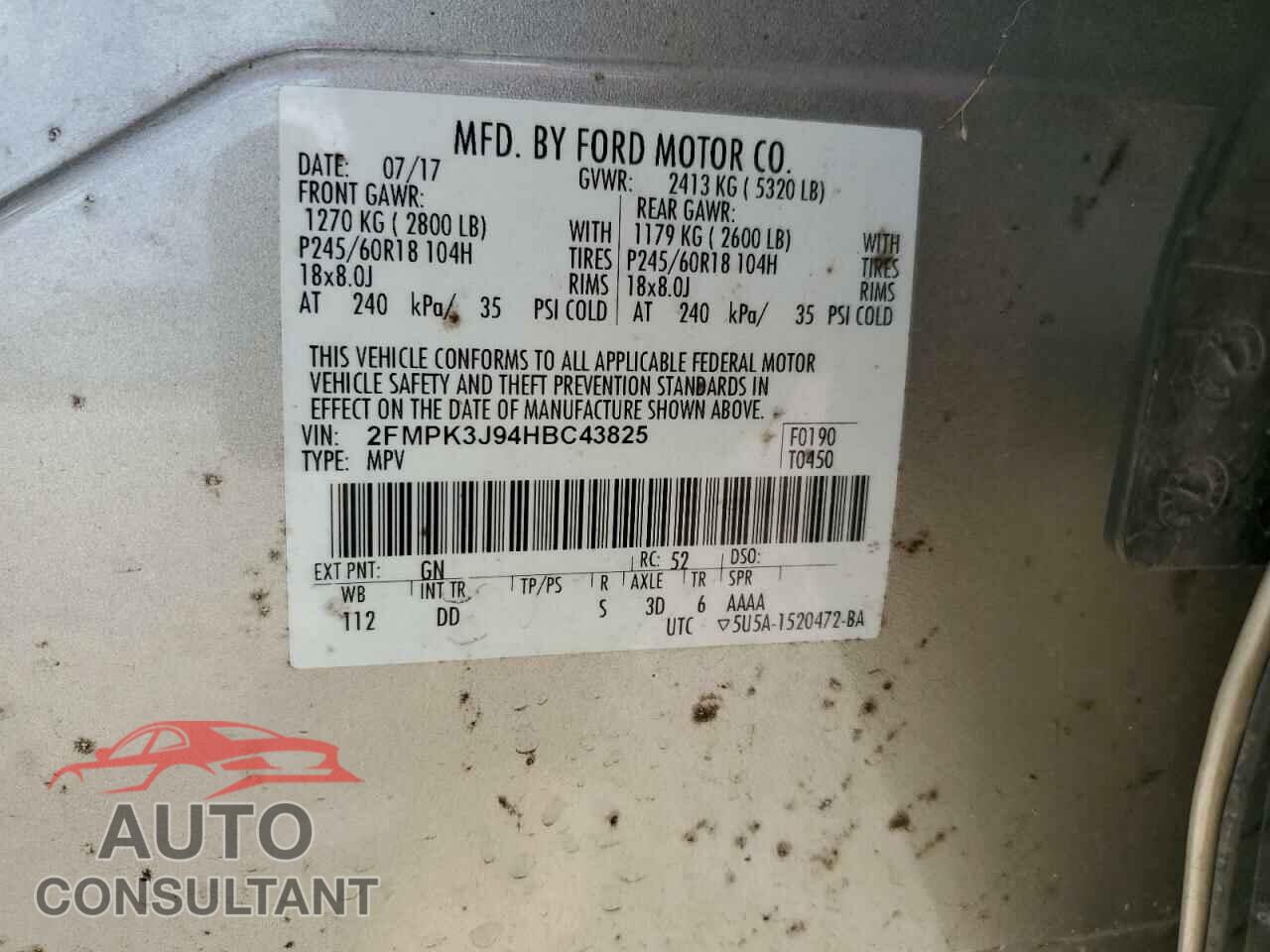 FORD EDGE 2017 - 2FMPK3J94HBC43825