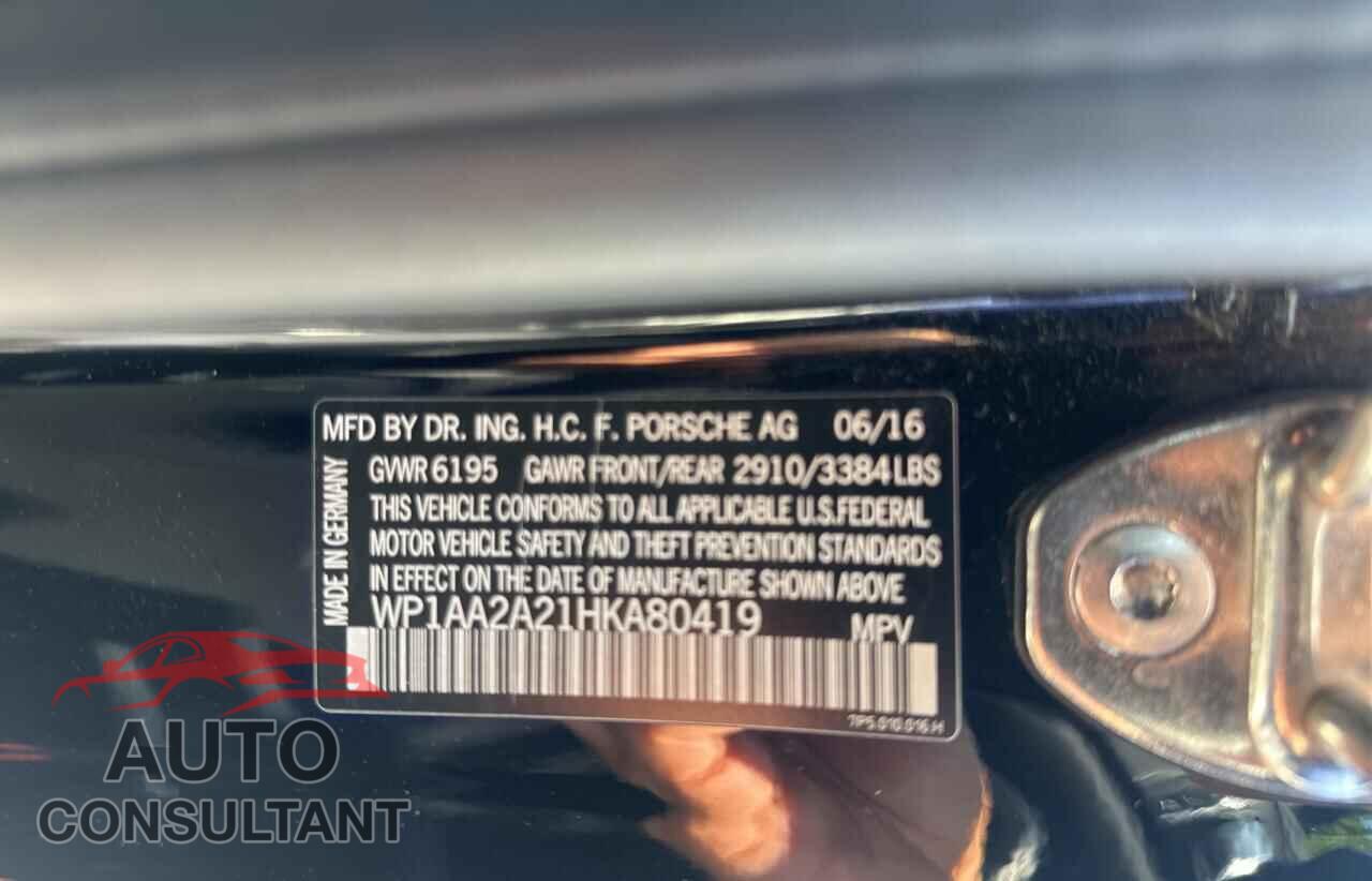 PORSCHE CAYENNE 2017 - WP1AA2A21HKA80419