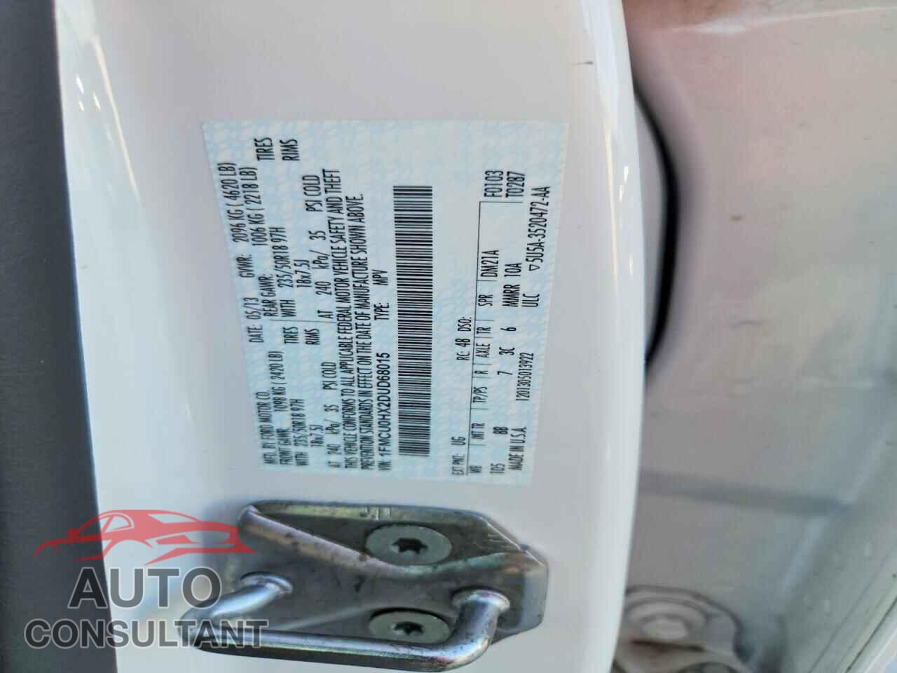 FORD ESCAPE 2013 - 1FMCU0HX2DUD68015