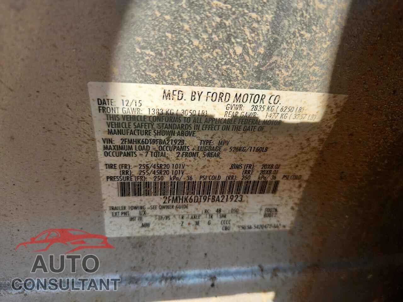 FORD FLEX 2015 - 2FMHK6DT9FBA21923
