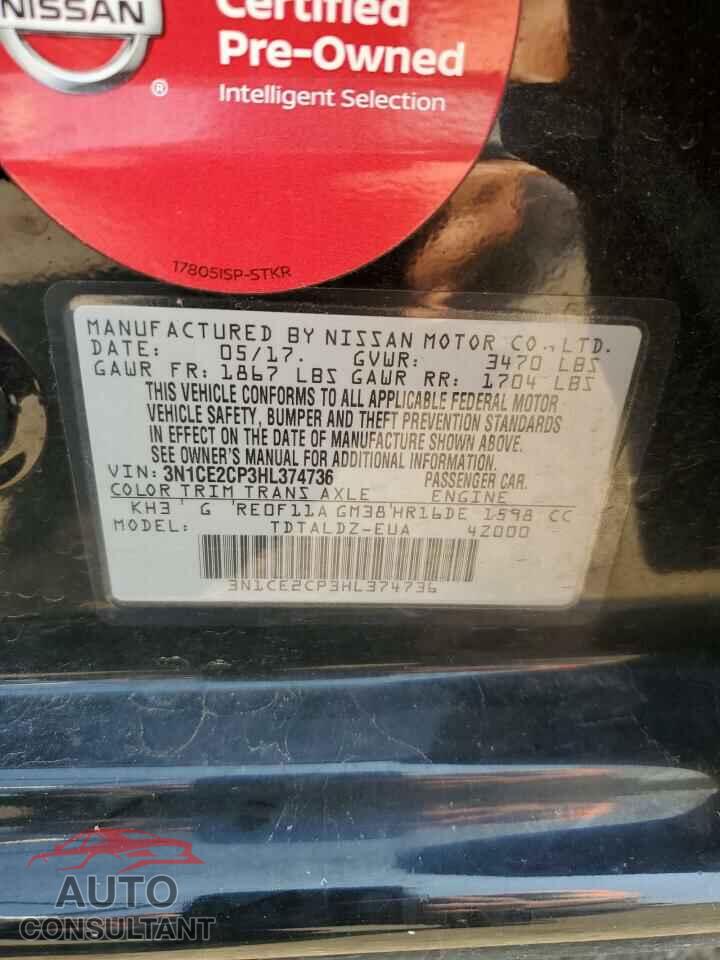 NISSAN VERSA 2017 - 3N1CE2CP3HL374736