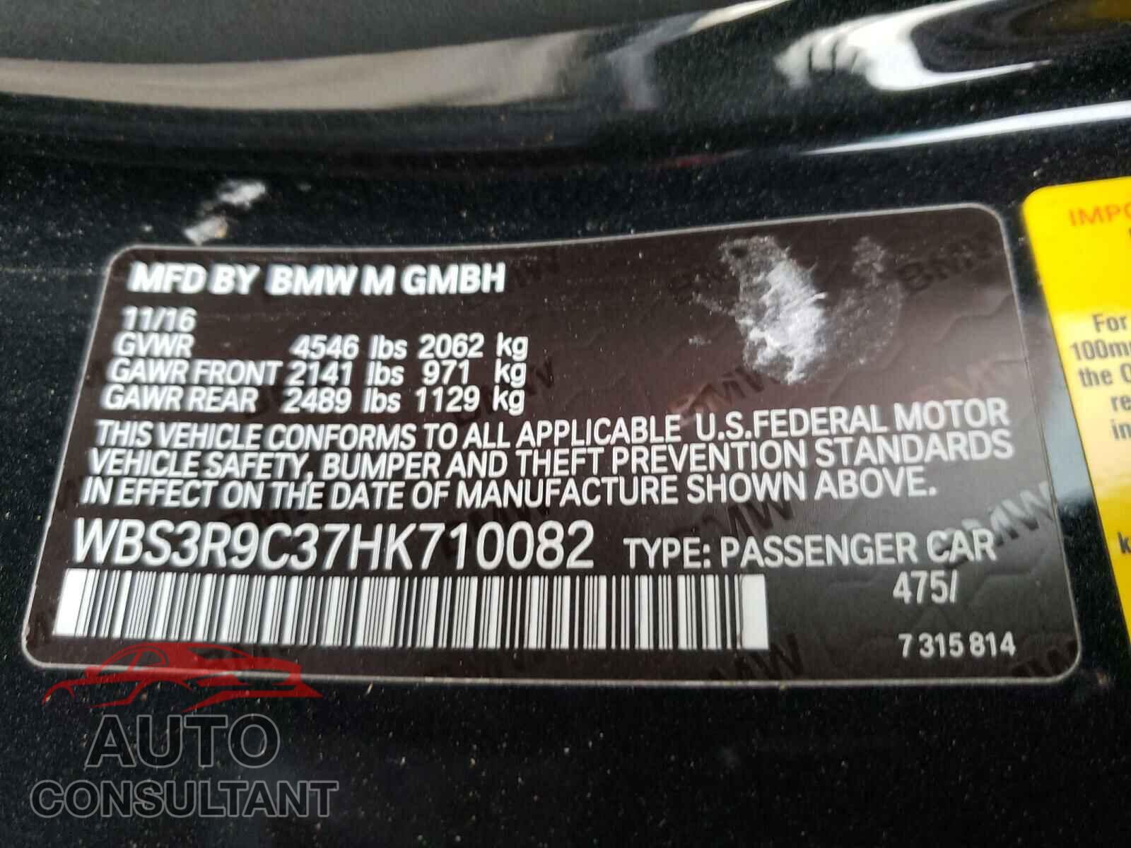 BMW M4 2017 - WBS3R9C37HK710082