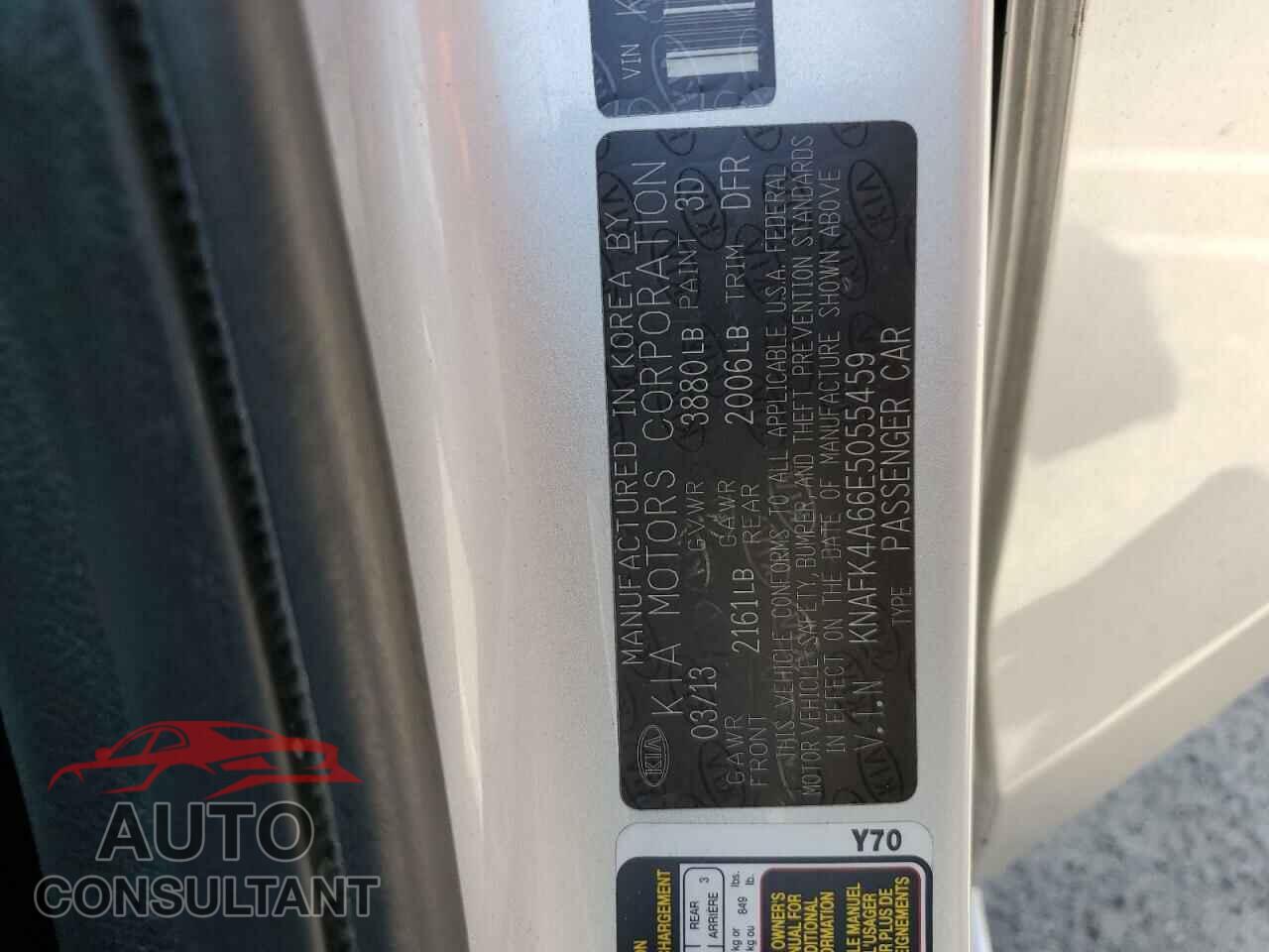 KIA FORTE 2014 - KNAFK4A66E5055459