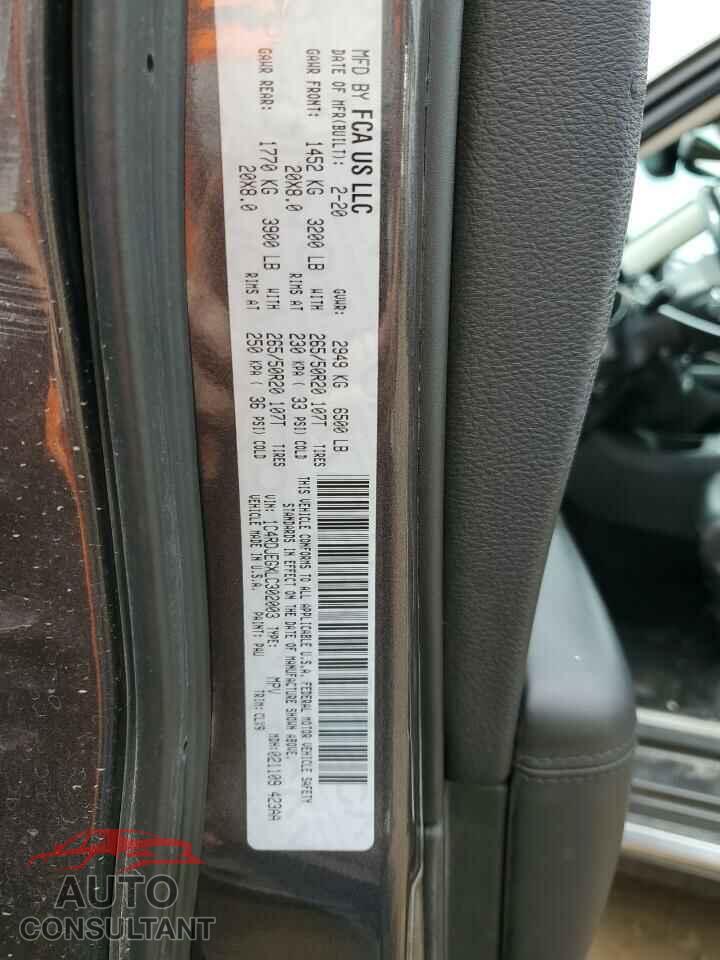 DODGE DURANGO 2020 - 1C4RDJEGXLC302003