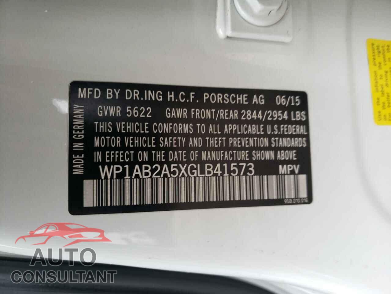 PORSCHE MACAN 2016 - WP1AB2A5XGLB41573