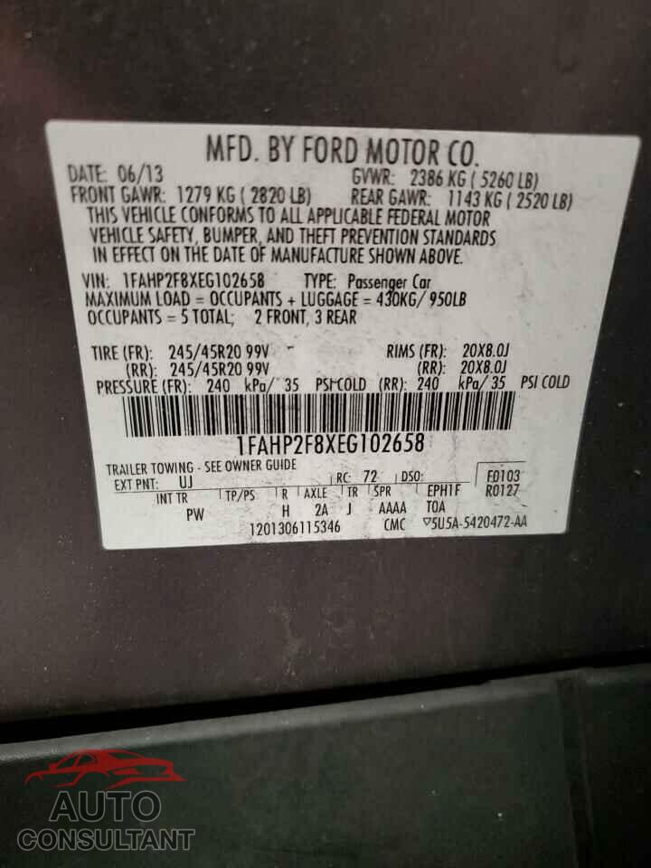 FORD TAURUS 2014 - 1FAHP2F8XEG102658