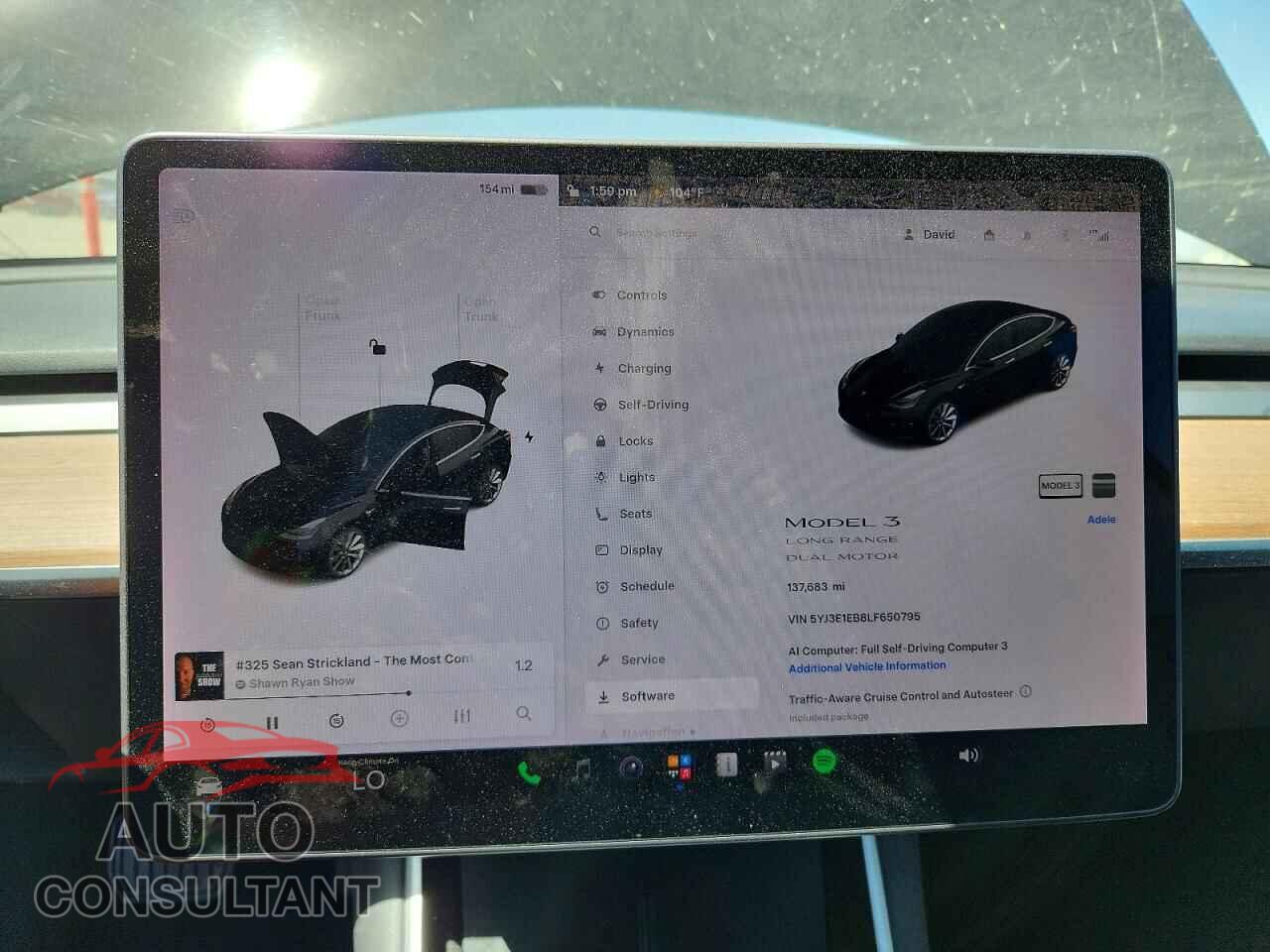 TESLA MODEL 3 2020 - 5YJ3E1EB8LF650795