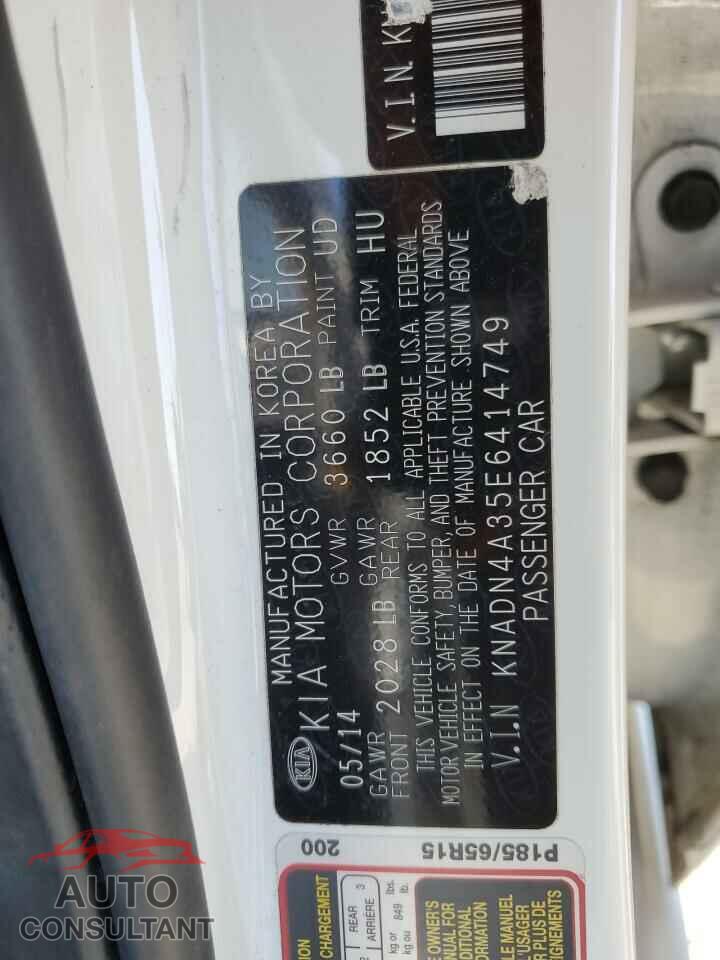 KIA RIO 2014 - KNADN4A35E6414749