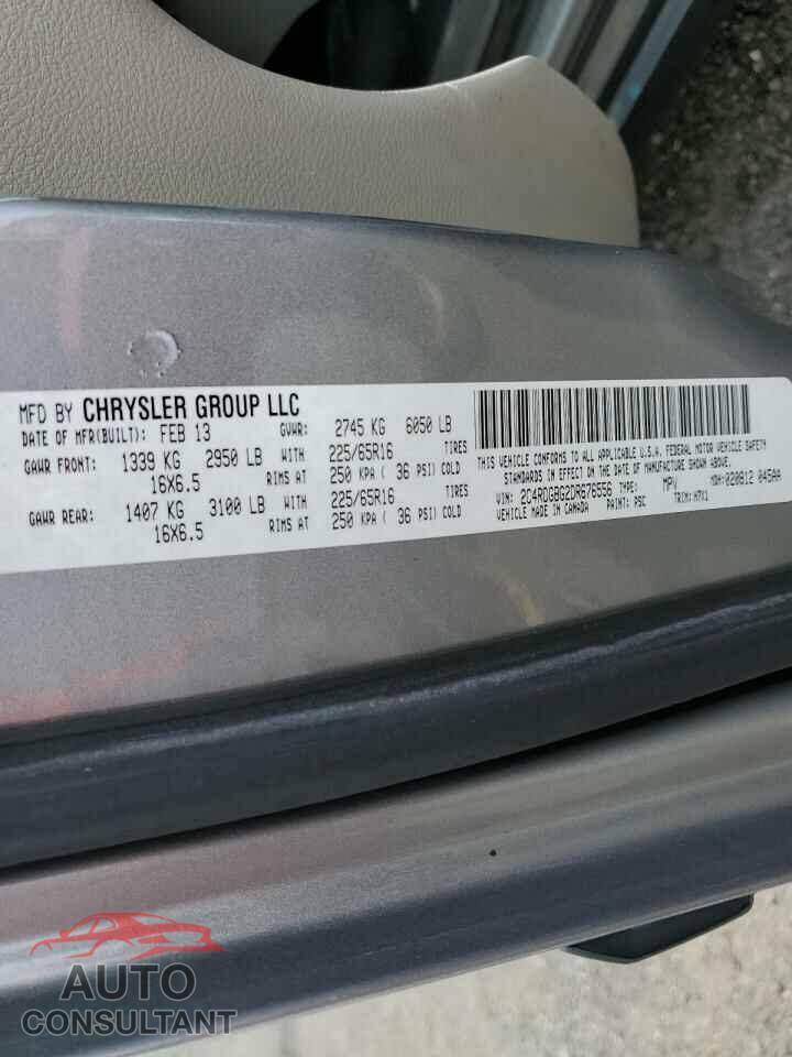 DODGE CARAVAN 2013 - 2C4RDGBG2DR676556