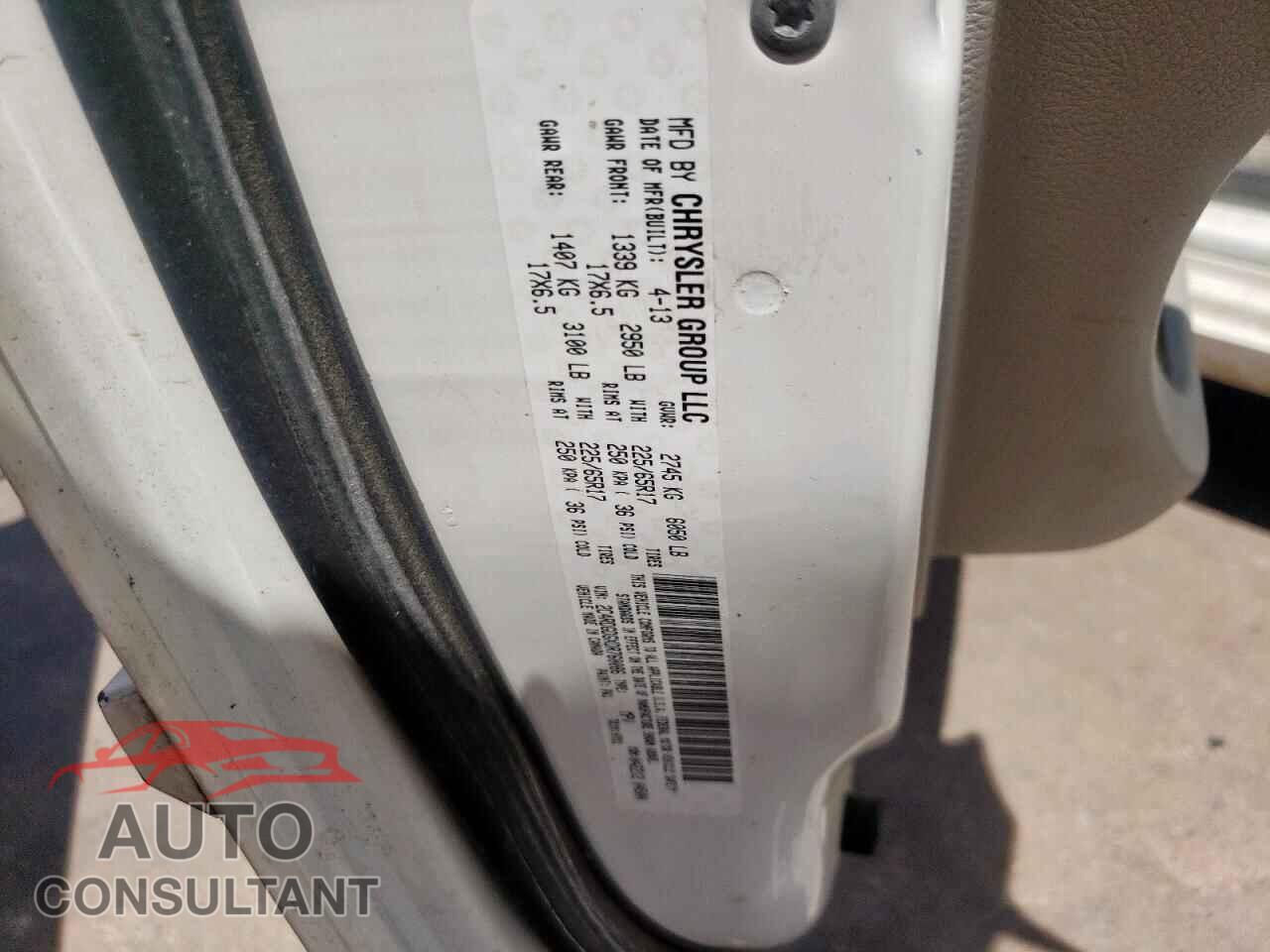 DODGE CARAVAN 2013 - 2C4RDGDGXDR760086