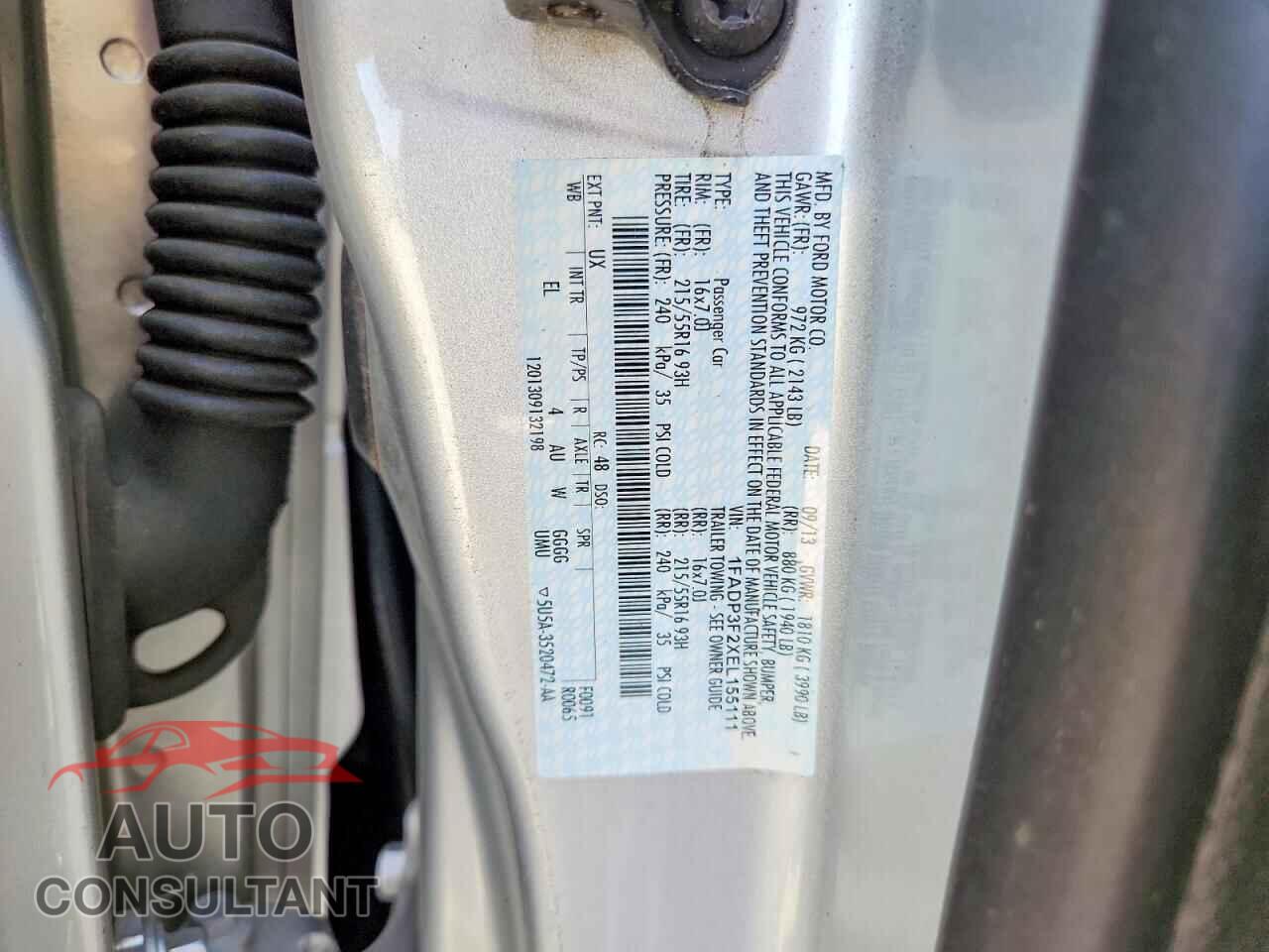 FORD FOCUS 2014 - 1FADP3F2XEL155111