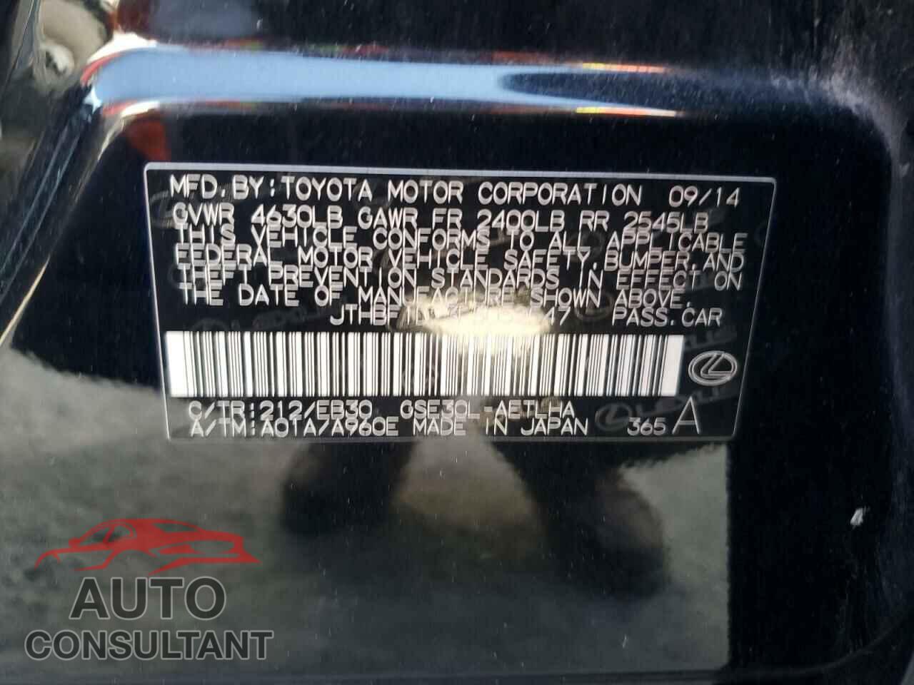 LEXUS IS 2015 - JTHBF1D23F5052547