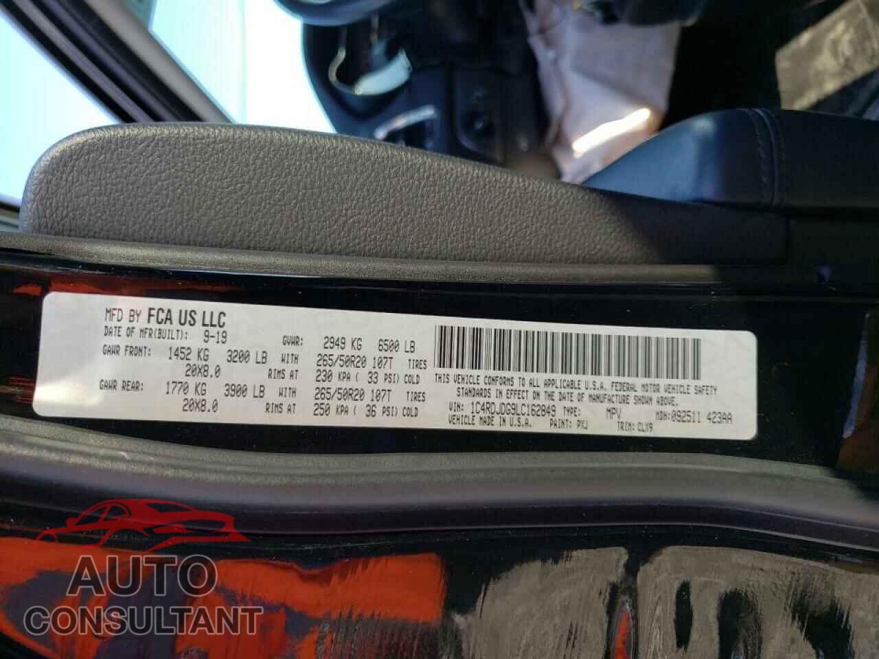 DODGE DURANGO 2020 - 1C4RDJDG9LC162849