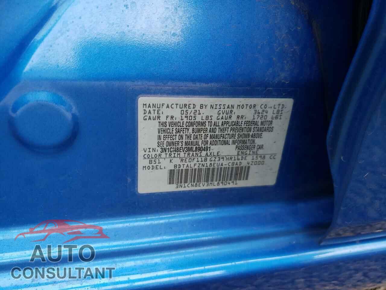NISSAN VERSA 2021 - 3N1CN8EV3ML890491