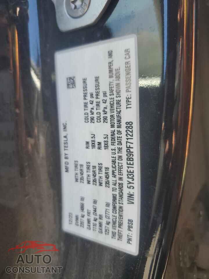 TESLA MODEL 3 2023 - 5YJ3E1EB9PF712288