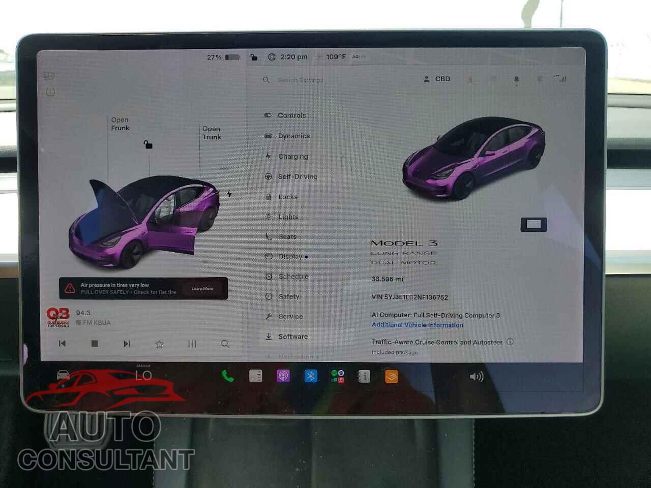 TESLA MODEL 3 2022 - 5YJ3E1EB2NF136752