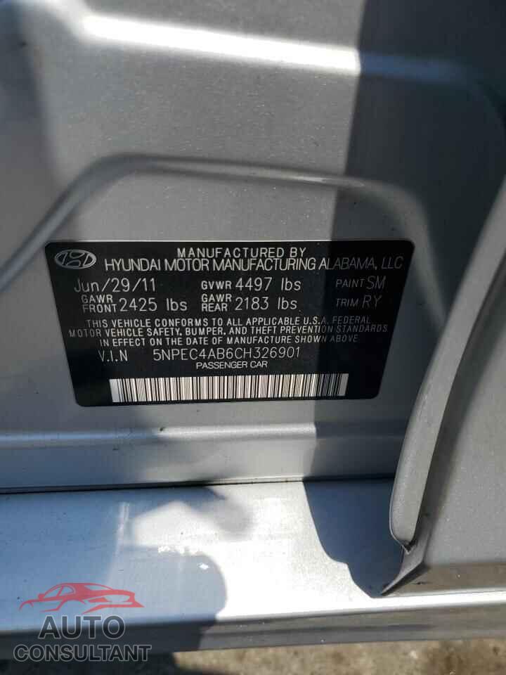 HYUNDAI SONATA 2012 - 5NPEC4AB6CH326901