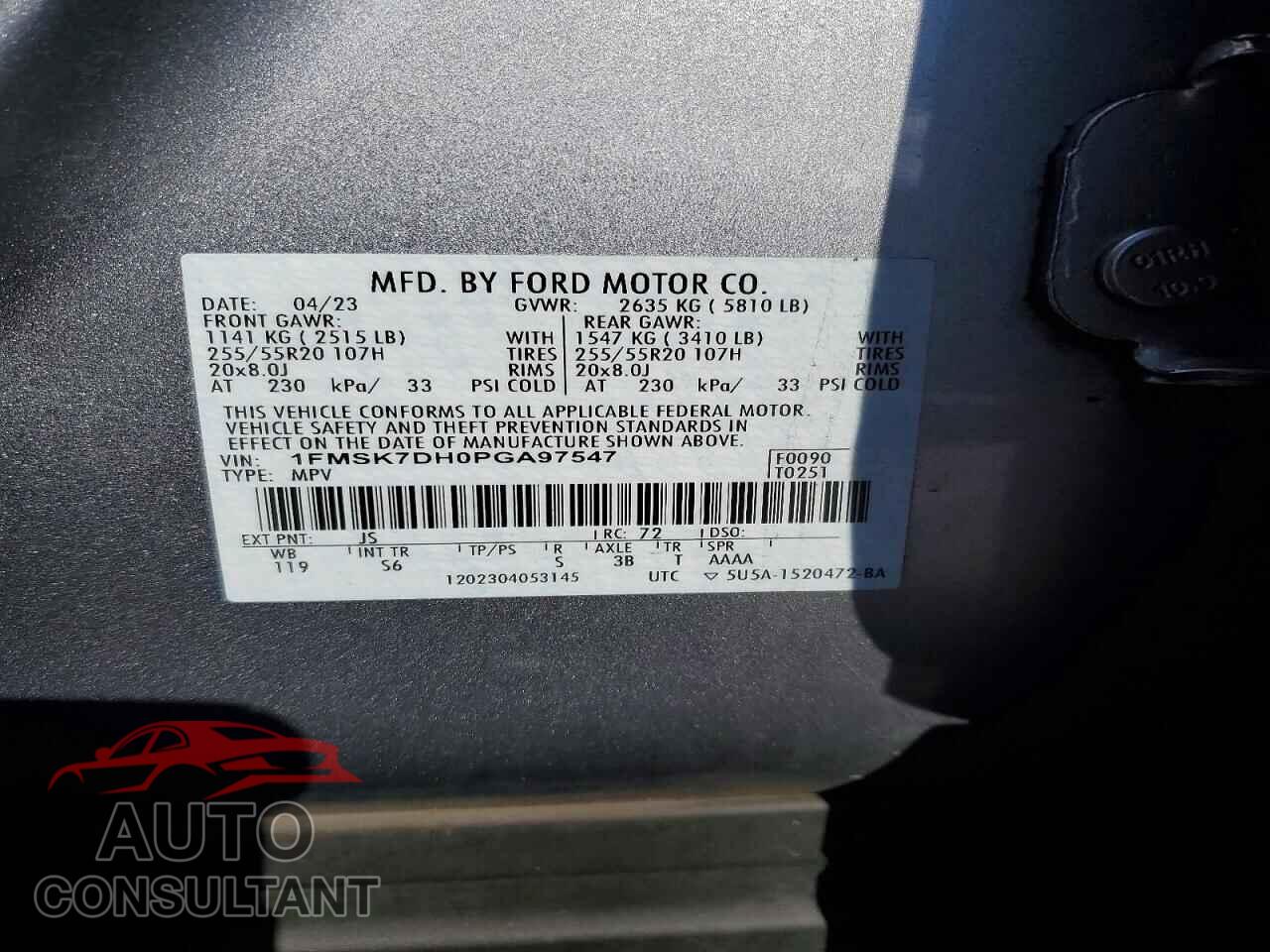 FORD EXPLORER 2023 - 1FMSK7DH0PGA97547
