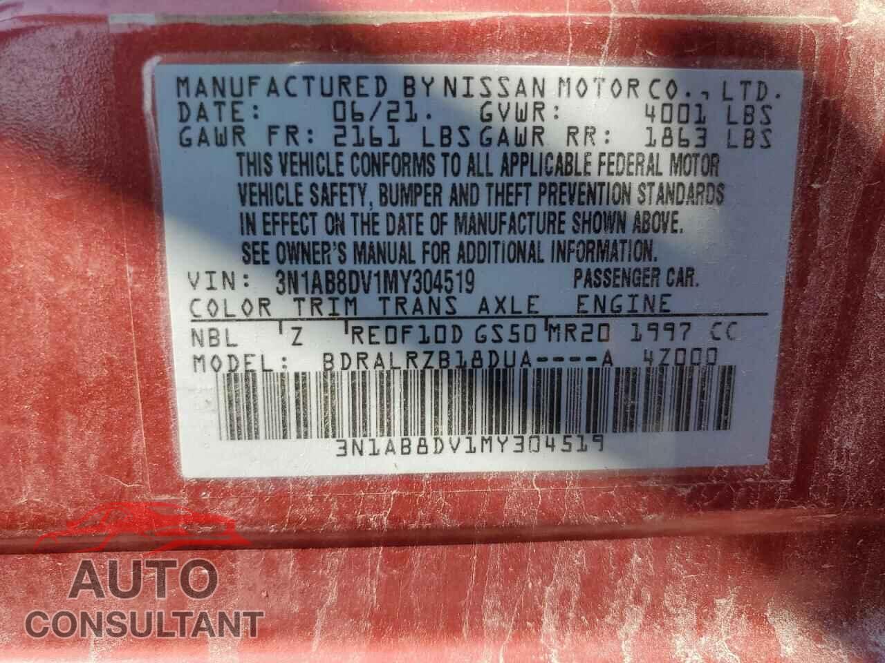 NISSAN SENTRA 2021 - 3N1AB8DV1MY304519
