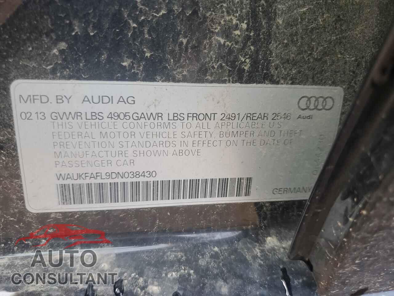 AUDI A4 2013 - WAUKFAFL9DN038430