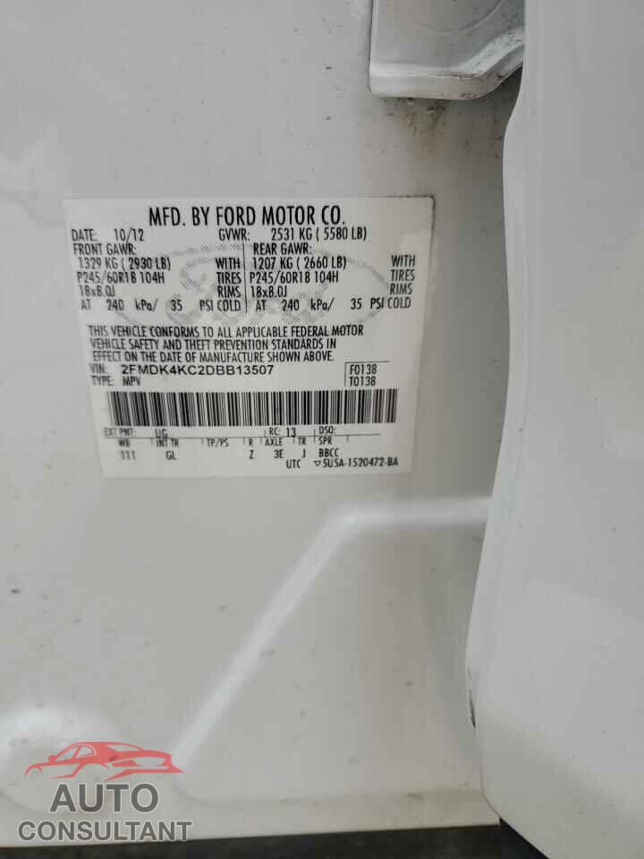 FORD EDGE 2013 - 2FMDK4KC2DBB13507