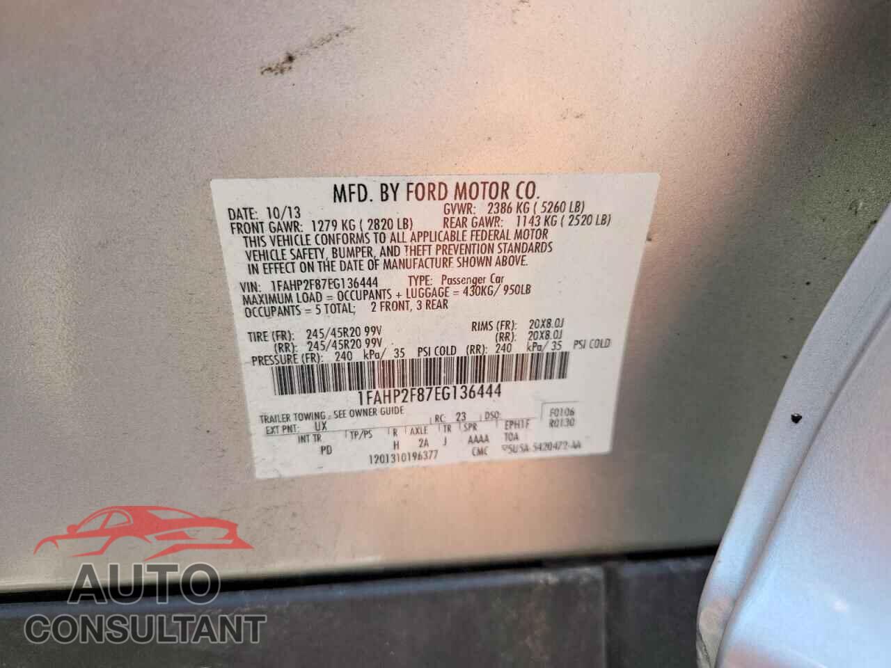 FORD TAURUS 2014 - 1FAHP2F87EG136444