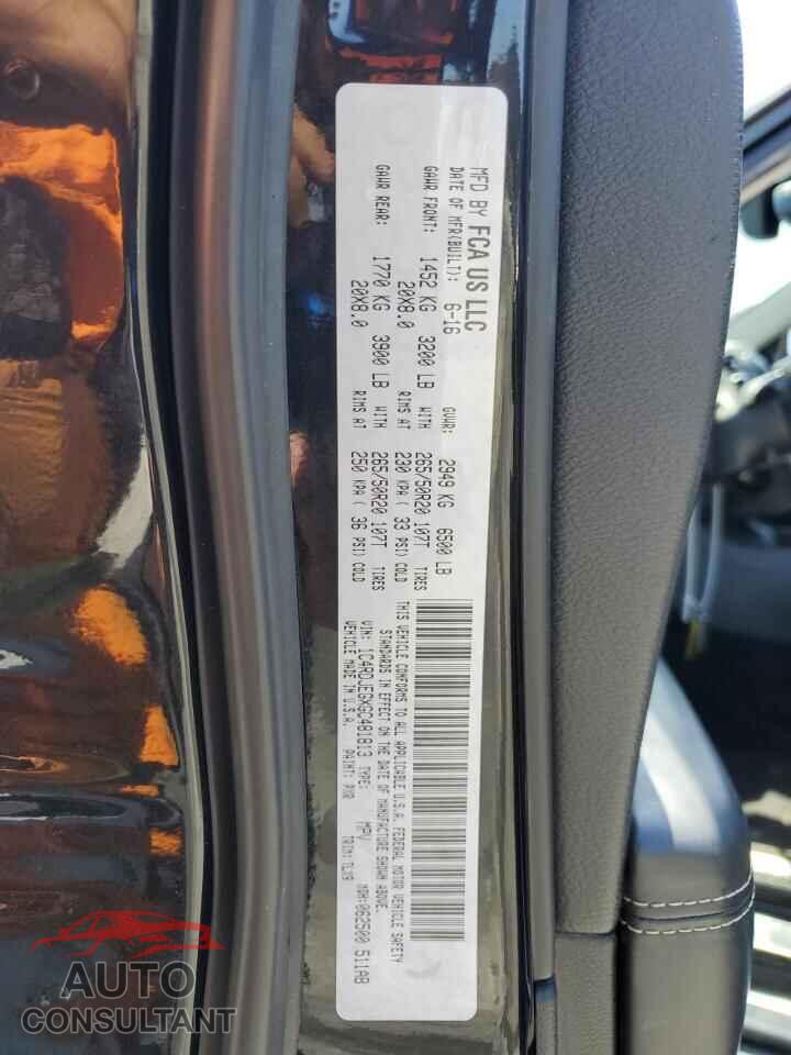 DODGE DURANGO 2016 - 1C4RDJEGXGC481813