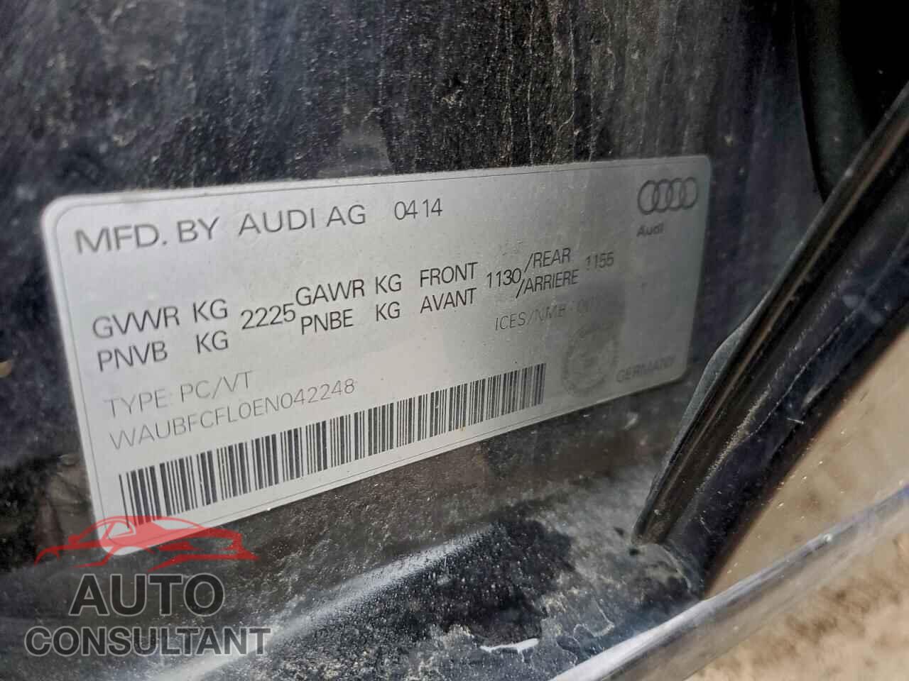 AUDI A4 2014 - WAUBFCFL0EN042248