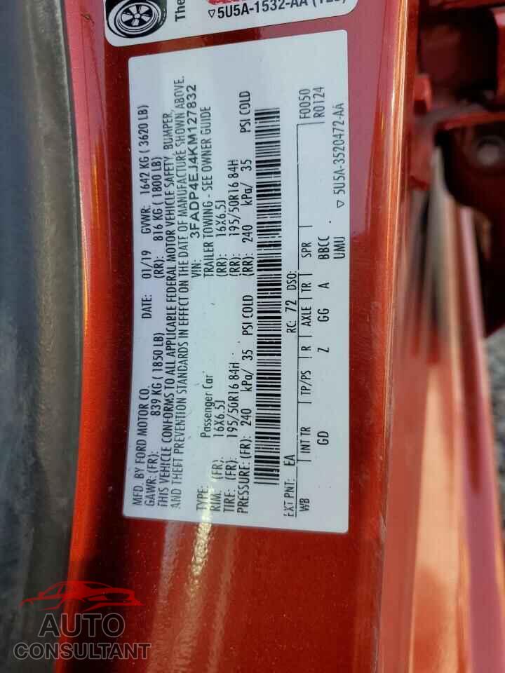 FORD FIESTA 2019 - 3FADP4EJ4KM127832