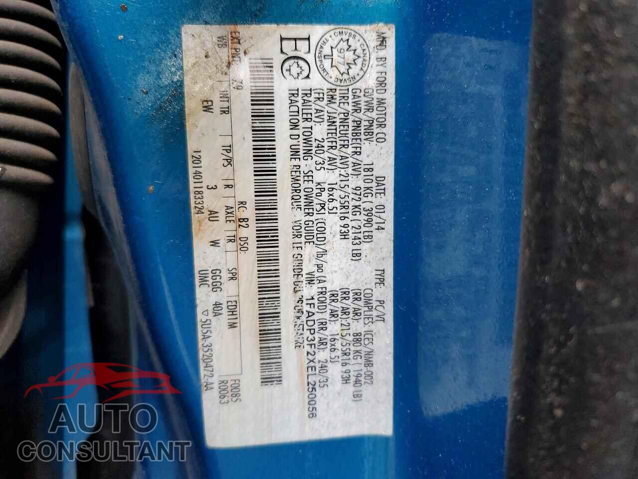 FORD FOCUS 2014 - 1FADP3F2XEL250056