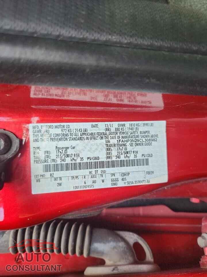 FORD FOCUS 2012 - 1FAHP3N29CL308982