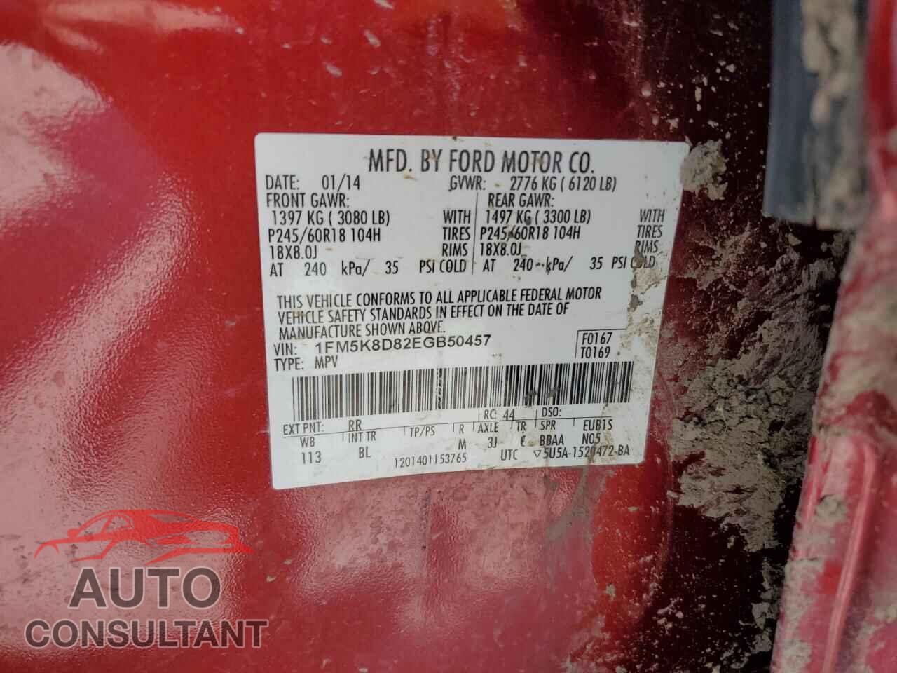 FORD EXPLORER 2014 - 1FM5K8D82EGB50457
