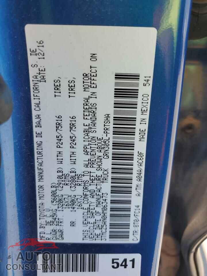 TOYOTA TACOMA 2017 - 3TMCZ5AN0HM063473