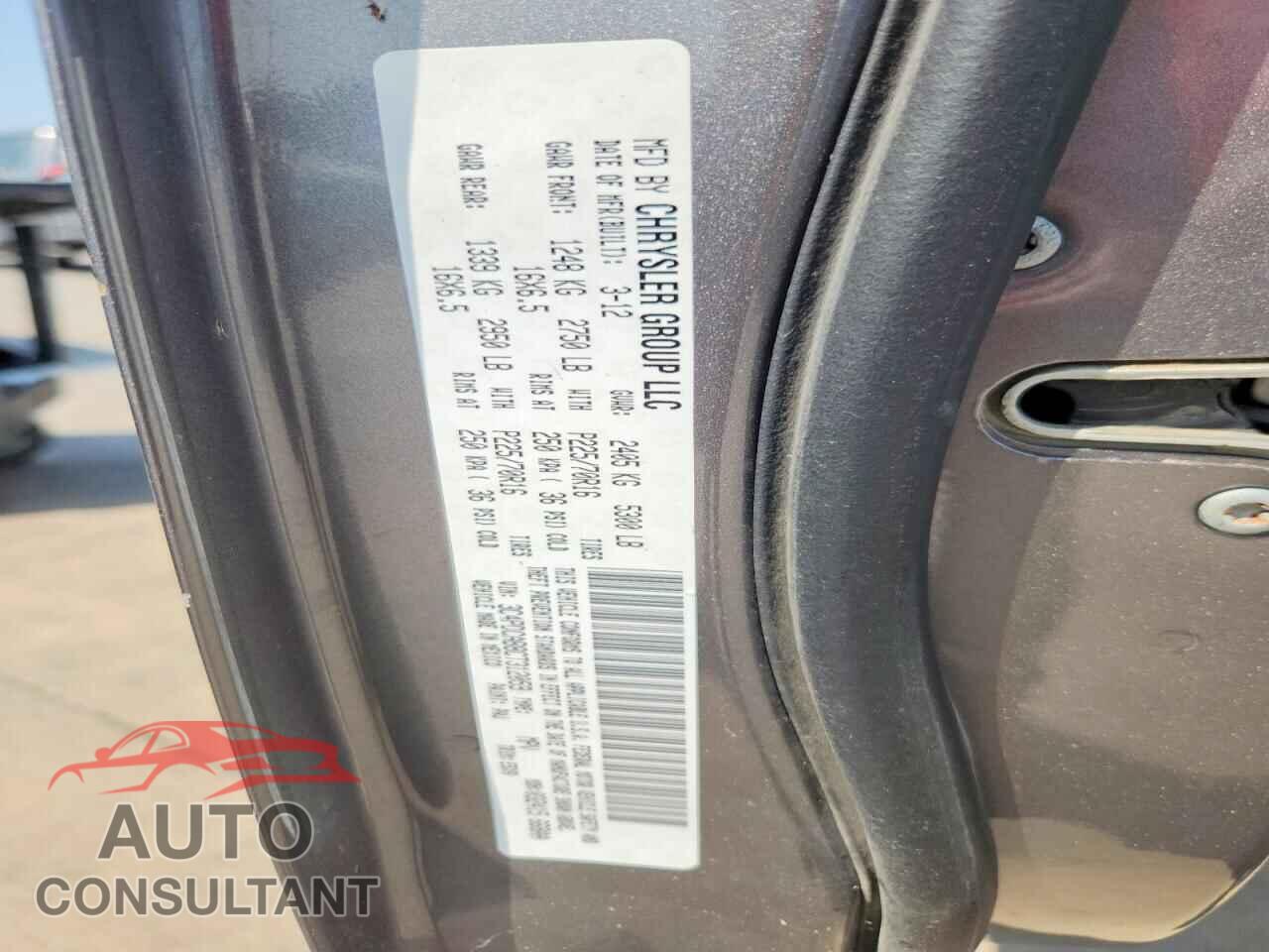 DODGE JOURNEY 2012 - 3C4PDCAB8CT312059