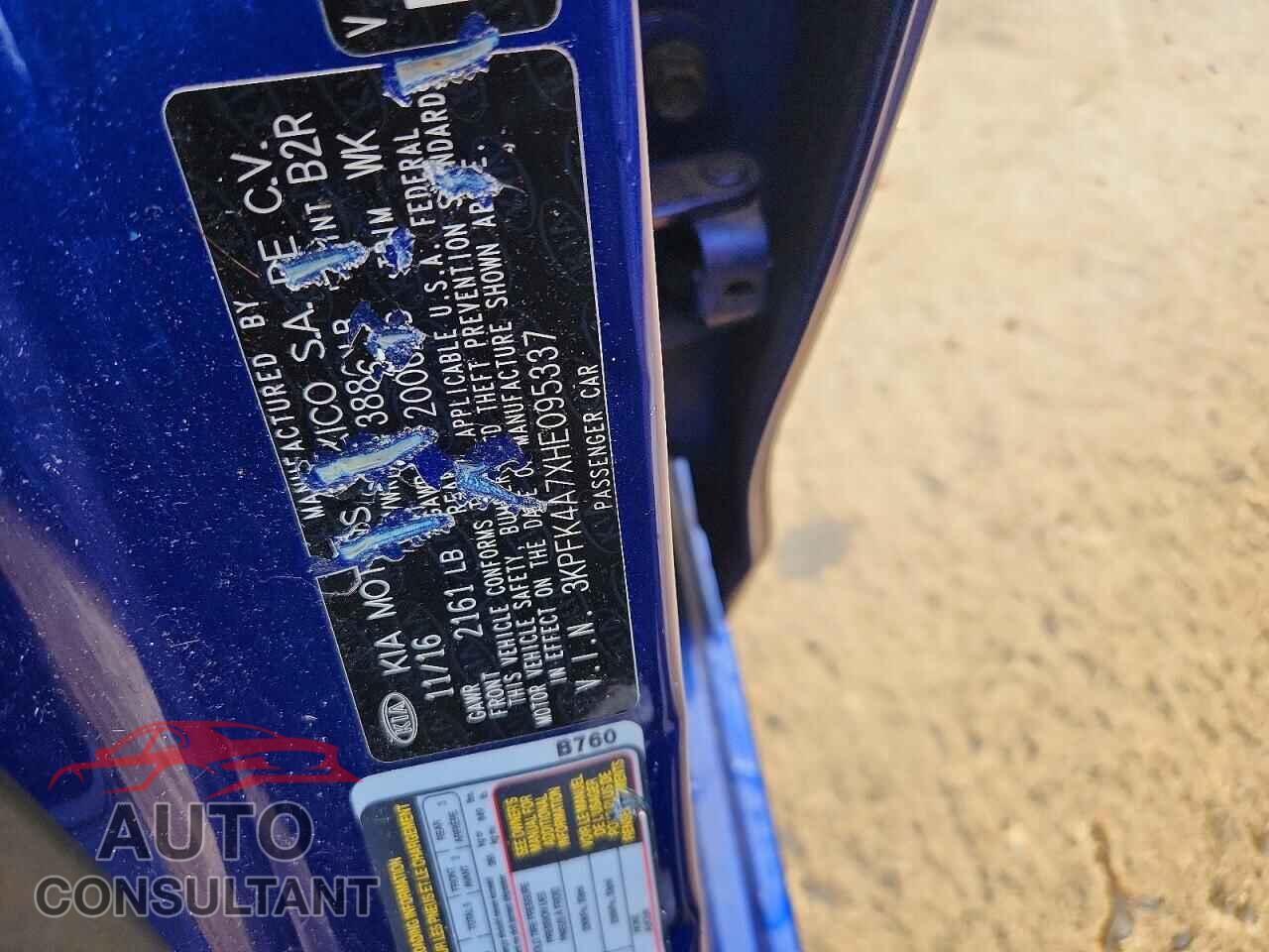 KIA FORTE 2017 - 3KPFK4A7XHE095337