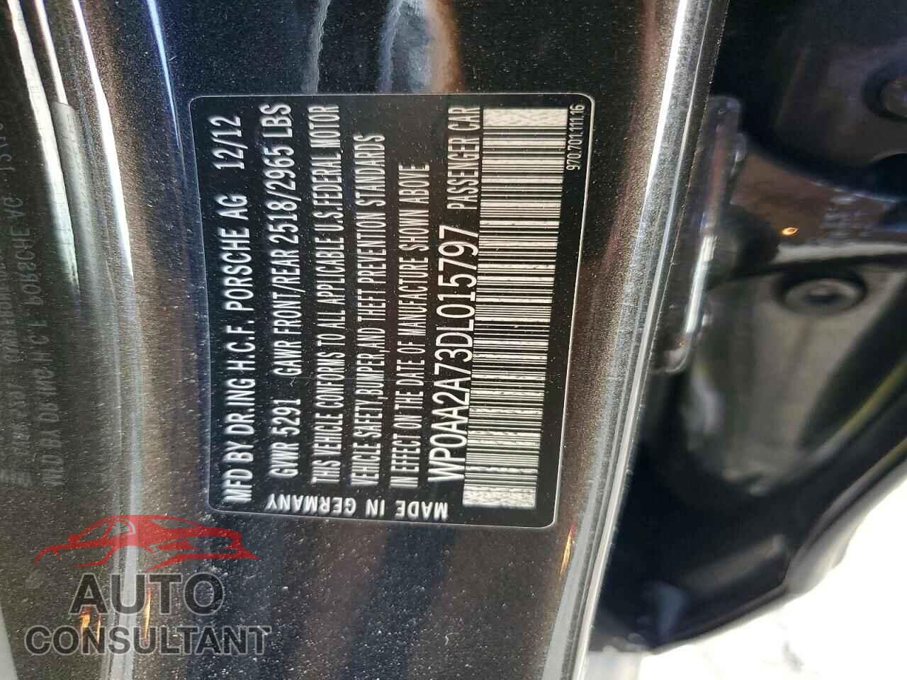 PORSCHE PANAMERA 2013 - WP0AA2A73DL015797