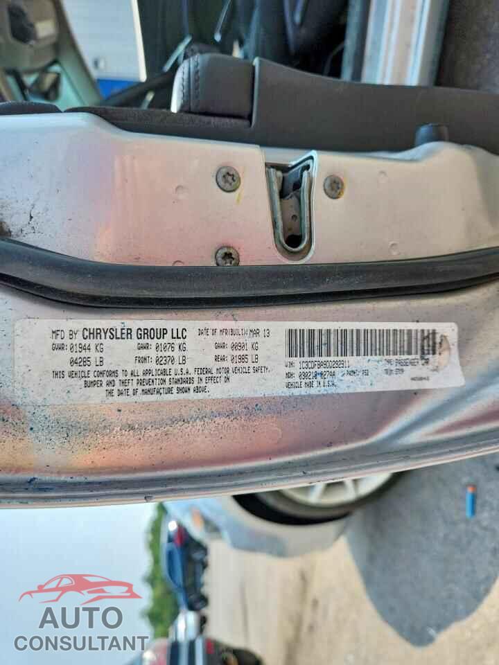 DODGE DART 2013 - 1C3CDFBA9DD292311