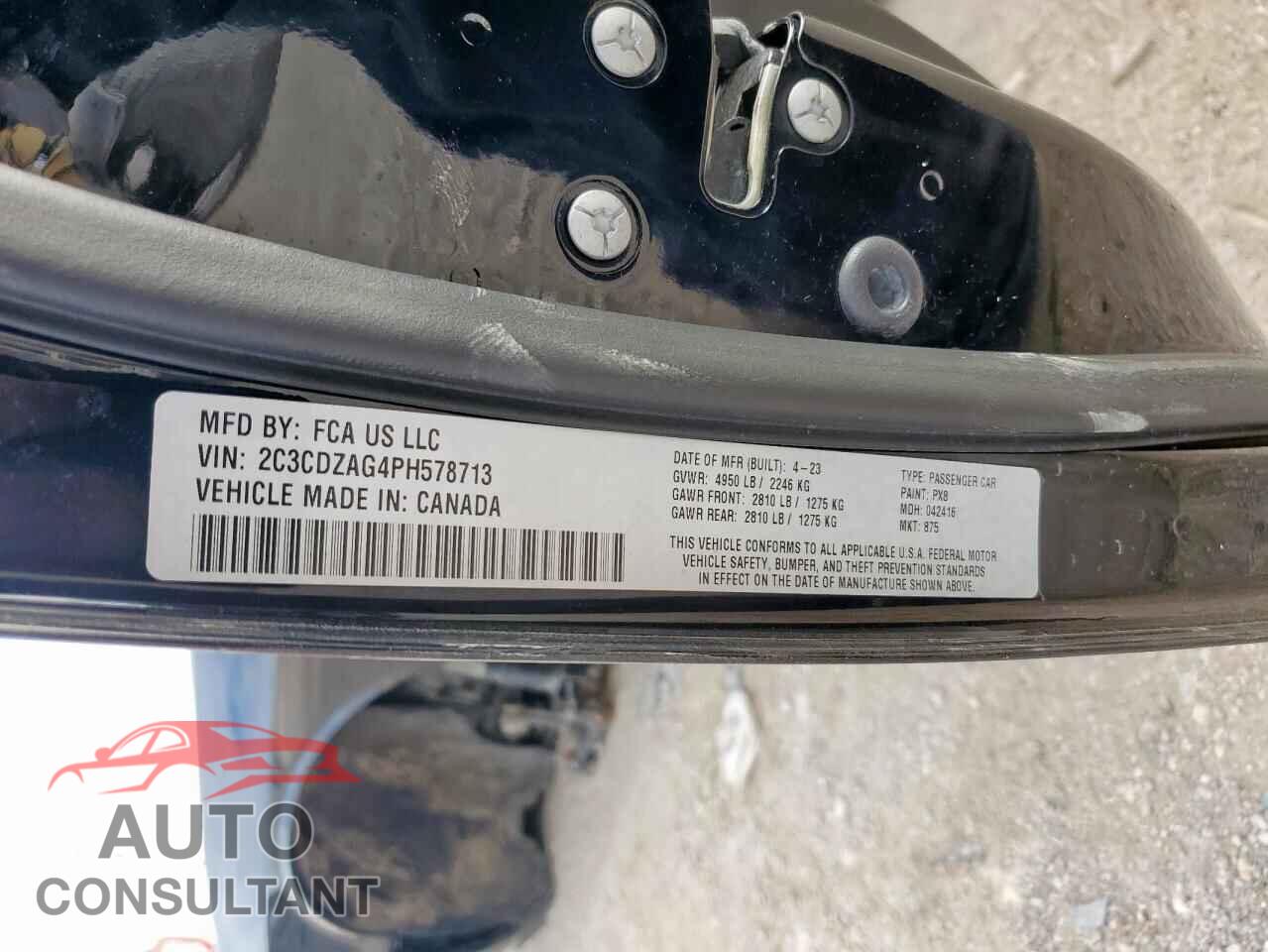 DODGE CHALLENGER 2023 - 2C3CDZAG4PH578713