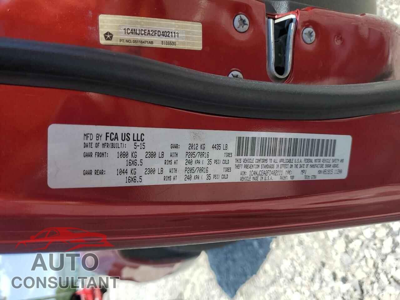 JEEP COMPASS 2015 - 1C4NJCEA2FD402111
