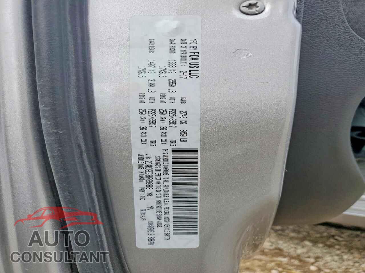 DODGE CARAVAN 2017 - 2C4RDGEG3HR690886