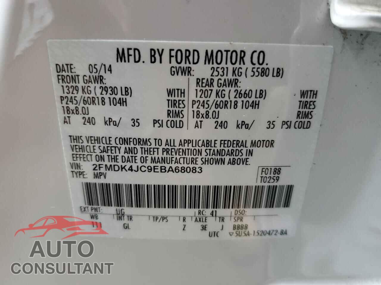 FORD EDGE 2014 - 2FMDK4JC9EBA68083