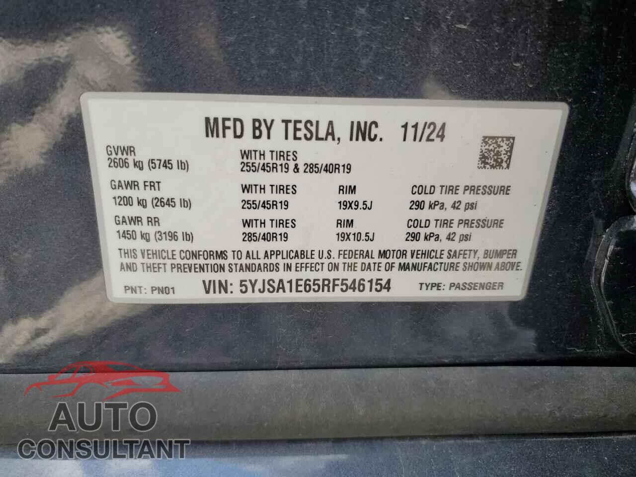 TESLA MODEL S 2024 - 5YJSA1E65RF546154