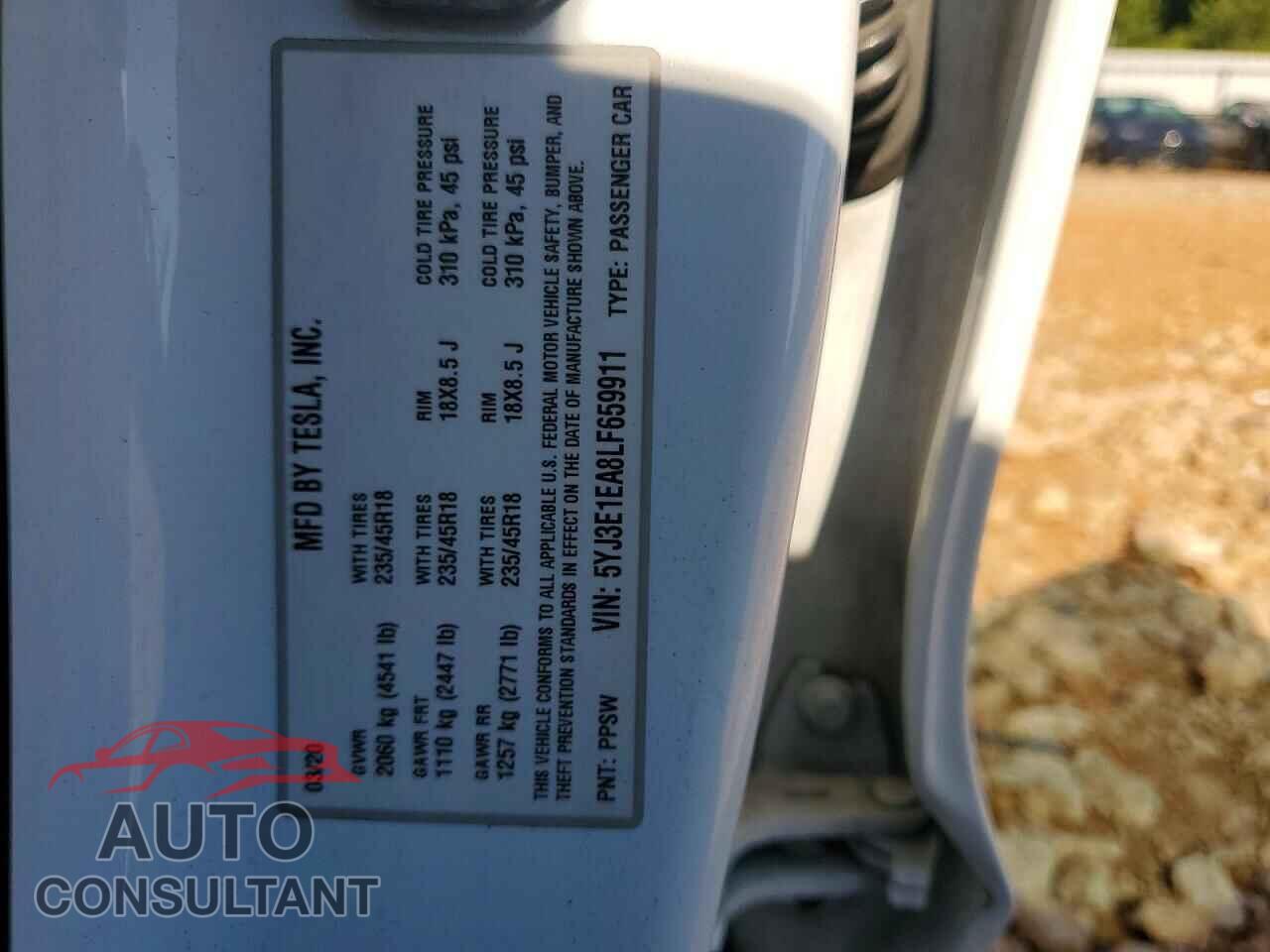 TESLA MODEL 3 2020 - 5YJ3E1EA8LF659911