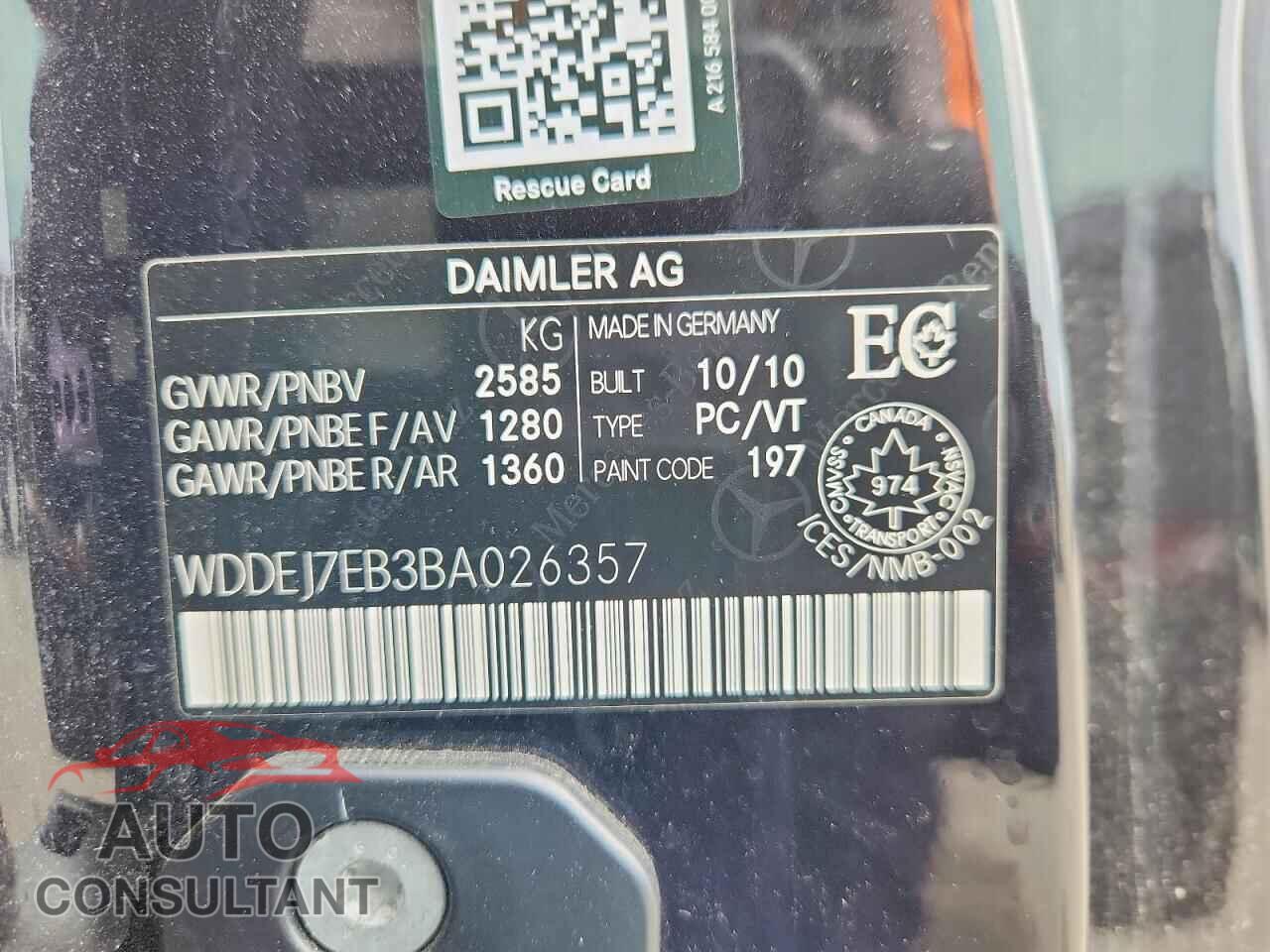 MERCEDES-BENZ CL-CLASS 2011 - WDDEJ7EB3BA026357