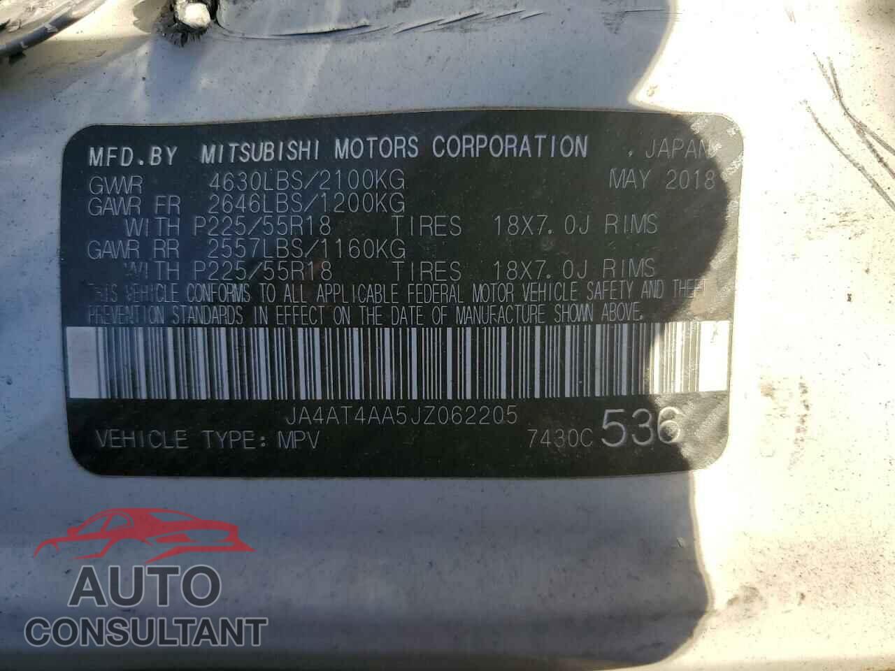 MITSUBISHI ECLIPSE 2018 - JA4AT4AA5JZ062205