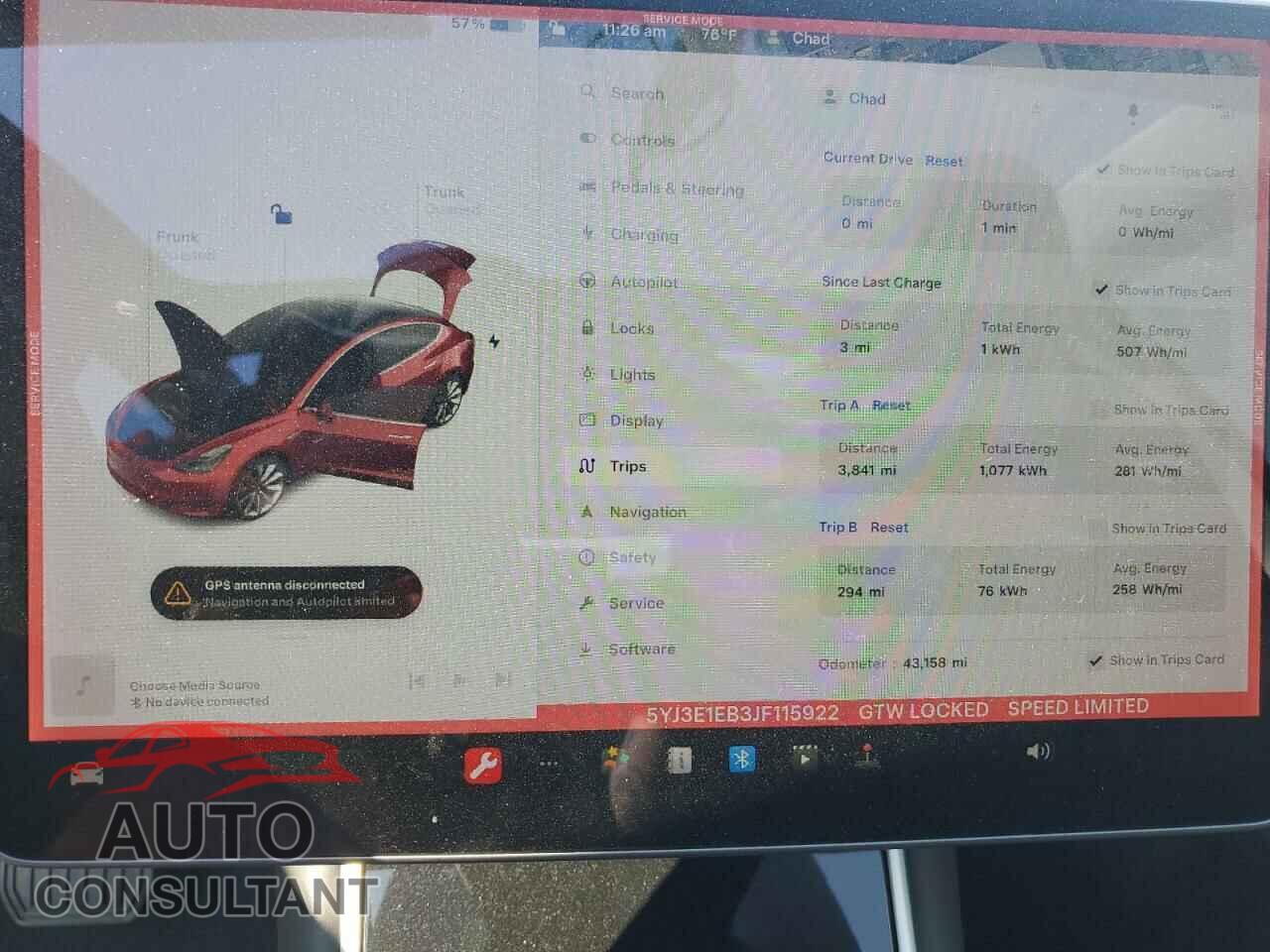TESLA MODEL 3 2018 - 5YJ3E1EB3JF115922